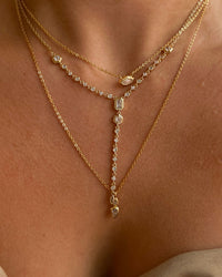 Stellar Bezel Charm Necklace Set- Gold View 6