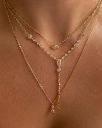Stellar Bezel Charm Necklace Set- Silver View 2