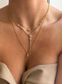 Stellar Bezel Charm Necklace Set- Silver View 6
