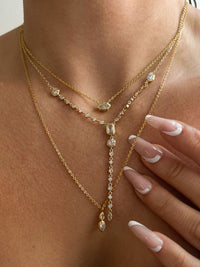 Stellar Bezel Lariat- Gold View 4