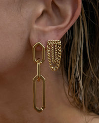 The Slash Chain Studs- Silver View 2