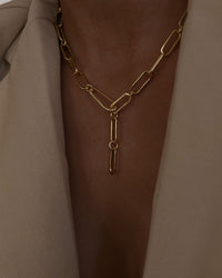 The Francois Safety Pin Necklace- Silver view 2