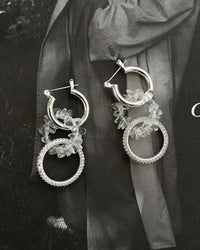 Rock Candy Triple Hoops- Silver view 2