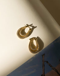 Pave Dolly Hoops- Gold View 3