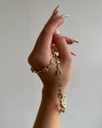 Pyramid Bezel Statement Necklace- Silver View 3