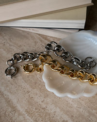 The Lola Oversized Chain Bracelet- Silver View 5