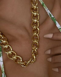 The Lola Oversized Chain Necklace- Silver View 4