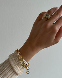 Ridged Pyramid Cigar Ring- Silver View 4