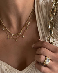 Bezel Charm Shaker Necklace- Silver View 5