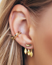 Marquise Dangle Studs- Gold View 2
