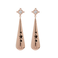 Pave Pendulum Earrings- Rose Gold View 1