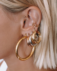 Pave Hex Ear Cuff - Gold View 5