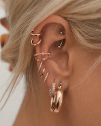 Baby Amalfi Tube Hoops- Rose Gold View 7