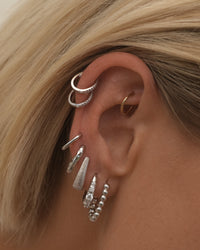 Stone Geneva Hoops- Silver View 2