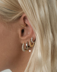 Mini Coco Hinge Hoops- Silver View 3