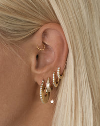 Pave Luna Hoops- Gold View 3