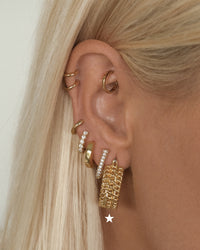 Margherita Chain Hoops- Gold View 3