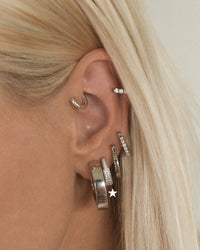 Pave Geneva Hoops- Silver View 3