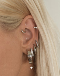 Coco Hinge Hoops- Silver View 3