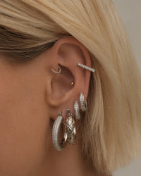 Quilted Baby Amalfi Hoops- Silver View 2