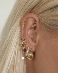 Pave Marbella Hoops- Gold View 3