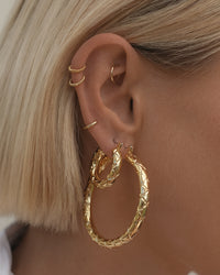 Quilted Amalfi Hoops- Gold View 6
