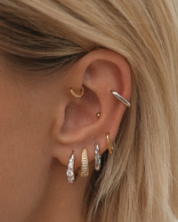 Stone Geneva Hoops- Silver View 5