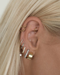 Pave Sofia Huggies- Gold View 4
