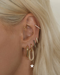 Pave Simone Loop Hoops- Gold View 8