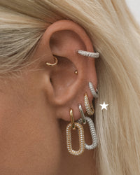Pave Amelie Hoops- Gold view 2