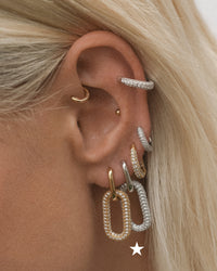 Pave Simone Loop Hoops- Gold View 5
