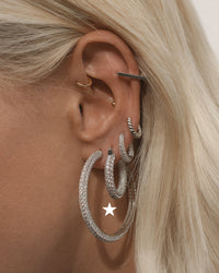 Pave Estelle Hoops- Silver View 2