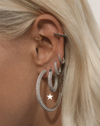 Pave Estelle Hoops- Silver view 2