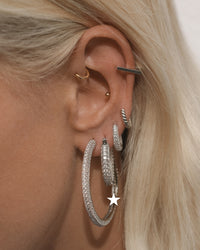 Pave Estelle Hoops- Silver View 8