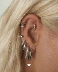 XL Chain Link Hoops- Silver view 2