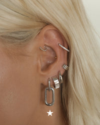 Pave Simone Loop Hoops- Silver View 5
