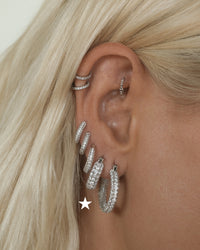 Pave Giselle Hoops- Silver View 5