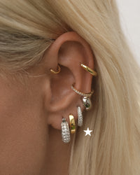 Pave Amelie Hoops- Silver view 2