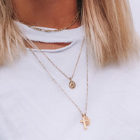 Isidore Cross Charm Necklace- Gold View 6