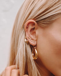 Marquise Dangle Studs- Gold View 3