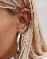 Pave Hex Ear Cuff - Silver View 4