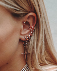 Pave Hex Ear Cuff - Rose Gold View 4