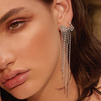 Cascading Chain Earrings- Rose Gold View 2