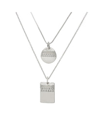 Marrakech Double Charm Necklace- Silver View 1