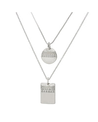 Marrakech Double Charm Necklace- Silver