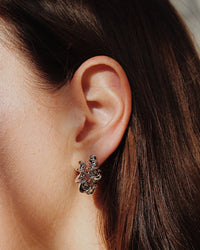 Mini Dahlia Hoops- Silver View 4