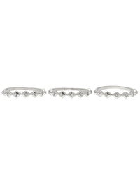 Diamond Kite Ring Stack- Silver View 2