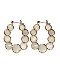 Mother of Pearl Circle Hoops- Gold