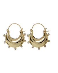 Studded Mini Martina Hoops- Gold