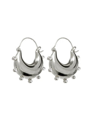 Studded Mini Martina Hoops- Silver view 2